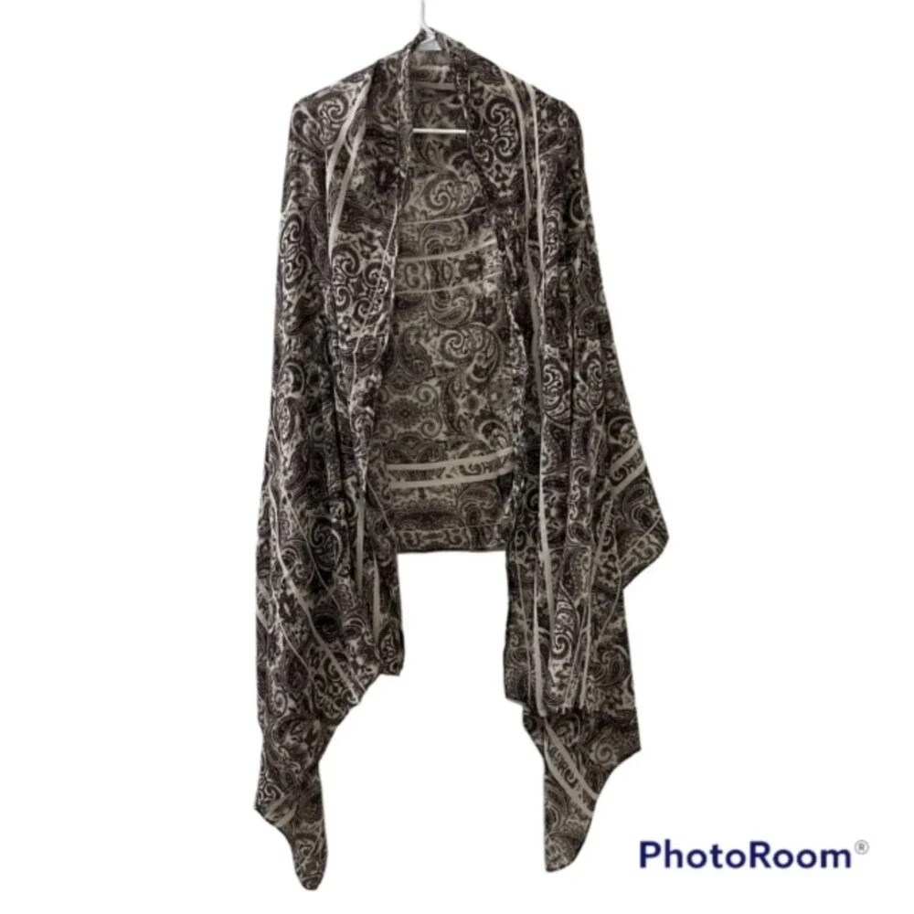 Madewell Brown Paisley Oversized Rectangle Scarf Shawl Wrap Boho One Size